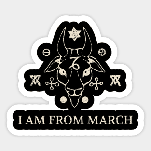 Born in March – Aries Zodiac Design Sticker